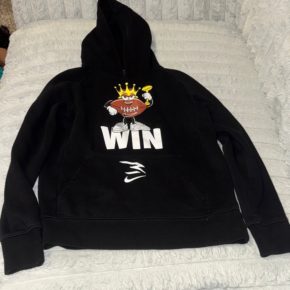 Nike Medium Black Hoodie with Crowned Football Graphic